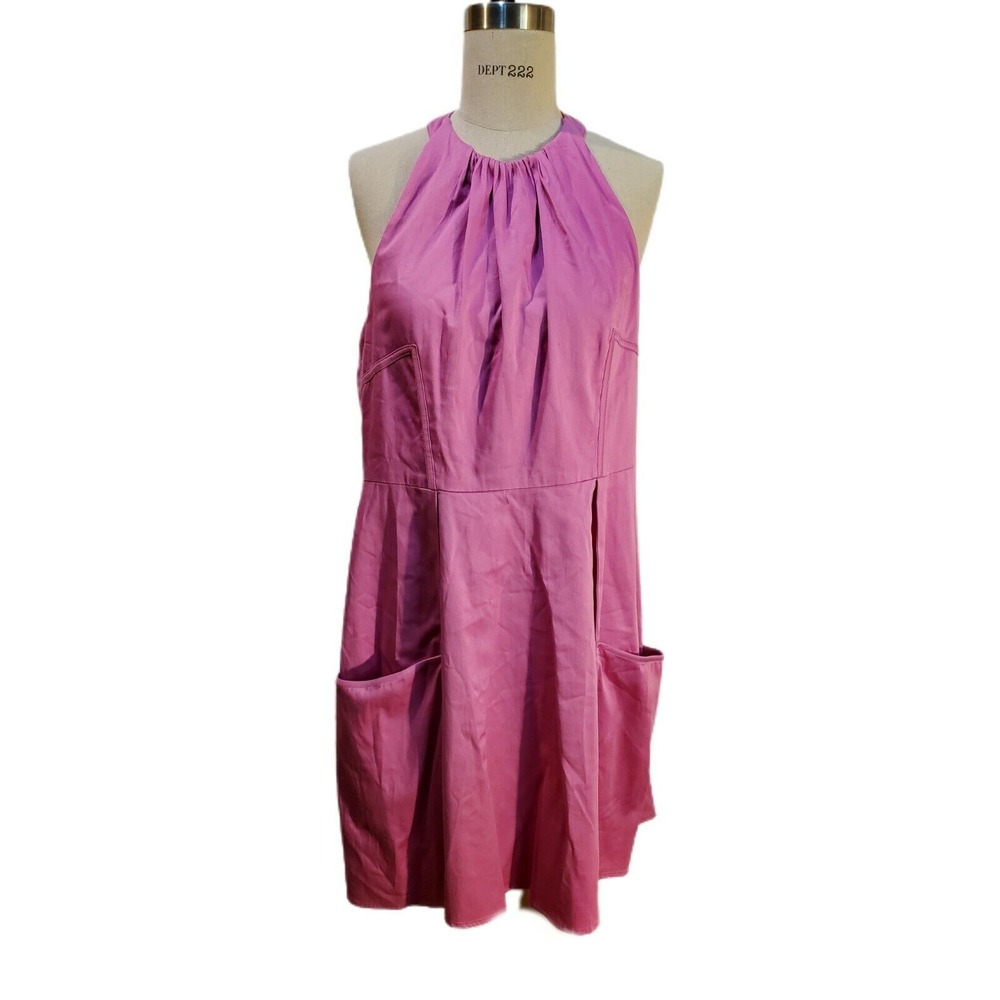 Jessica Simpson Pink Halter Dress‎ With Pockets Size 14 New